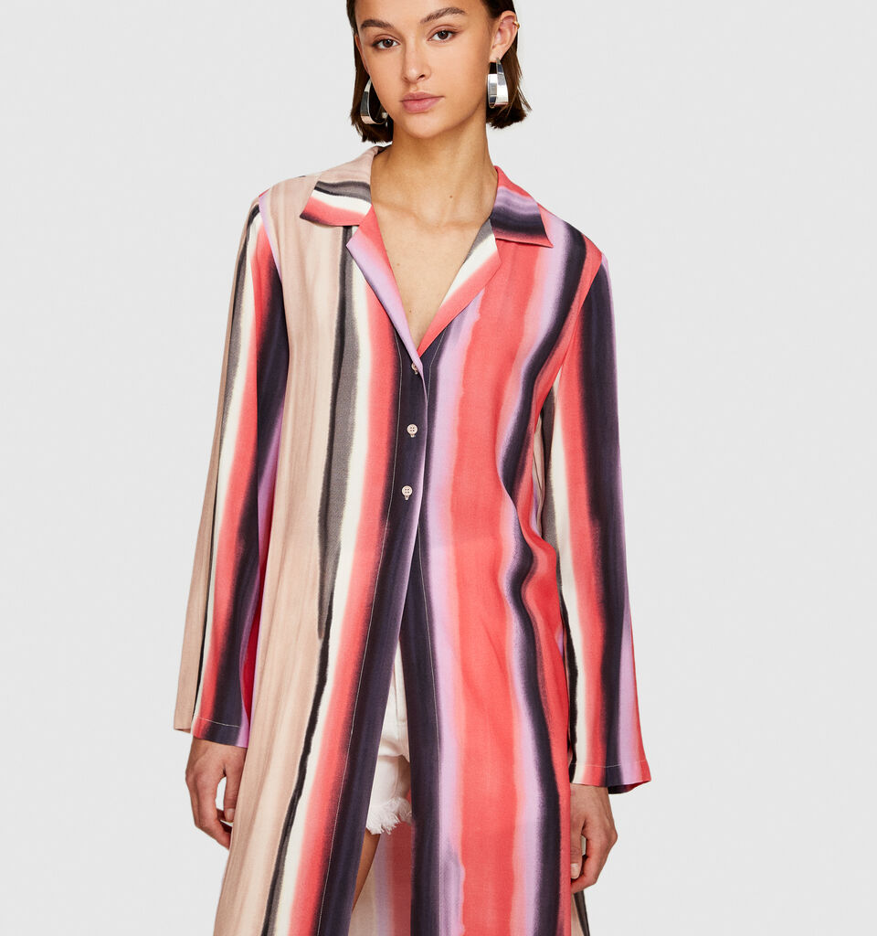 Long printed shirt - women's shirts - Multi-color | Sisley image number 4